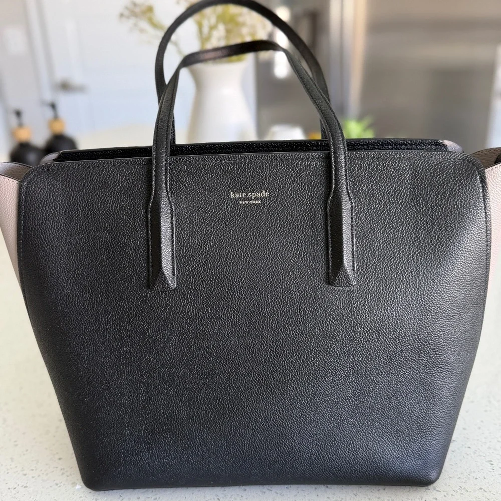 Kate Spade Black & Cream Two-Tone Structured Shoulder Bag